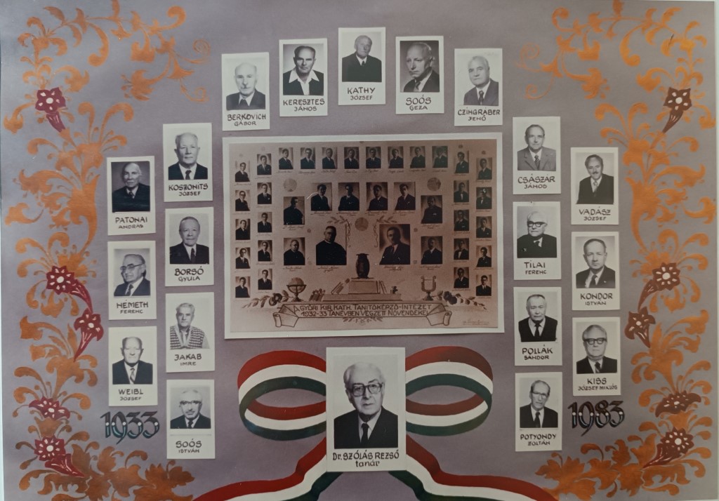 1983. 50 éves képezdész-találkozó, aranydiplomás tabló
